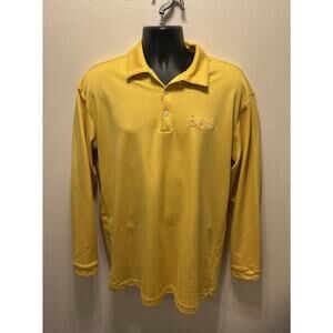 Nike Golf Shirt Sphere Dry‎ XL Pebble Beach Yellow Long Sleeve Patch